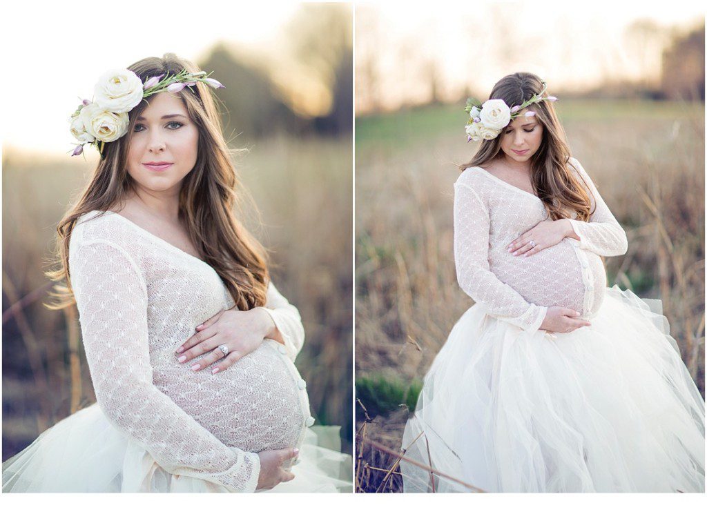 maternity pictures in a field
