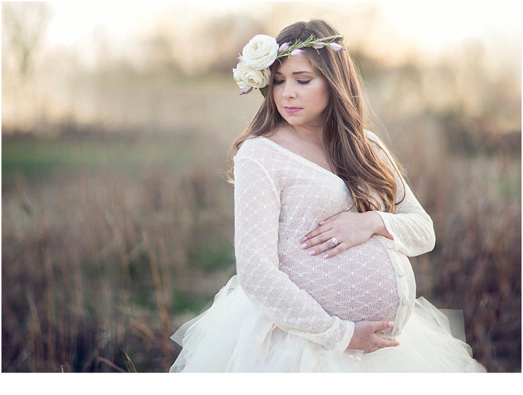 flower crown maternity session